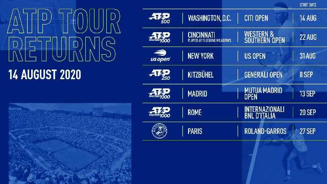 ATP Tour chính thức trở lại từ ngày 17-8 với giải quần vợt ATP 500 Citi Open. (Ảnh: ATP)