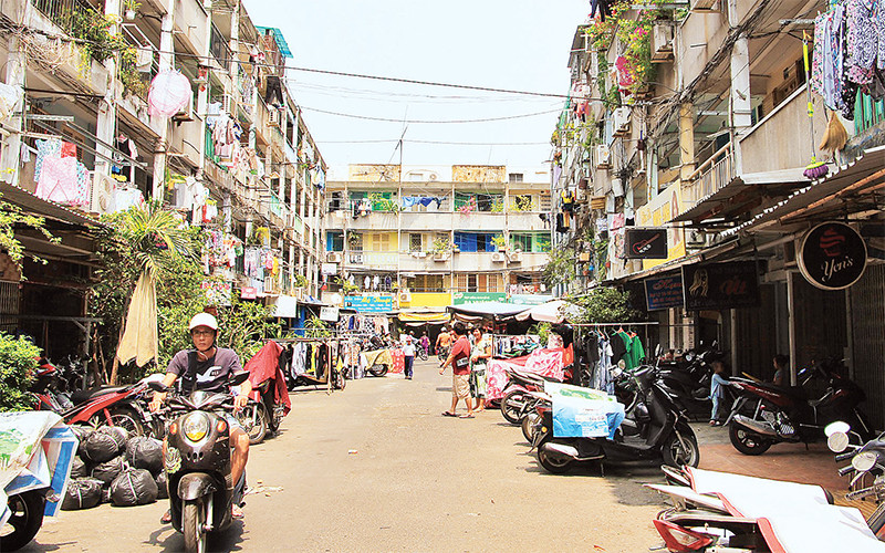 Chung cư cũ Nguyễn Thiện Thuật, quận 3 (ảnh chụp trước ngày 28/4).