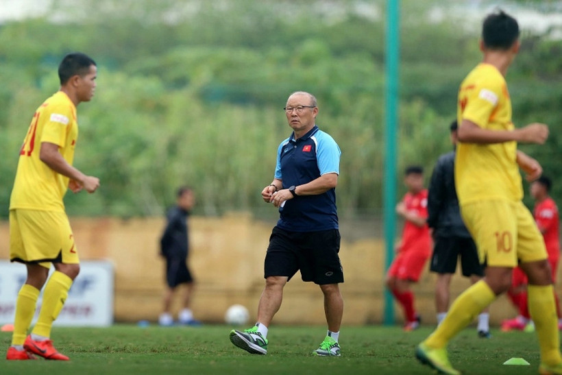 Thầy trò HLV Park Hang Seo thay vào đó sẽ tập luyện tại Hà Nội. (Ảnh: VFF)