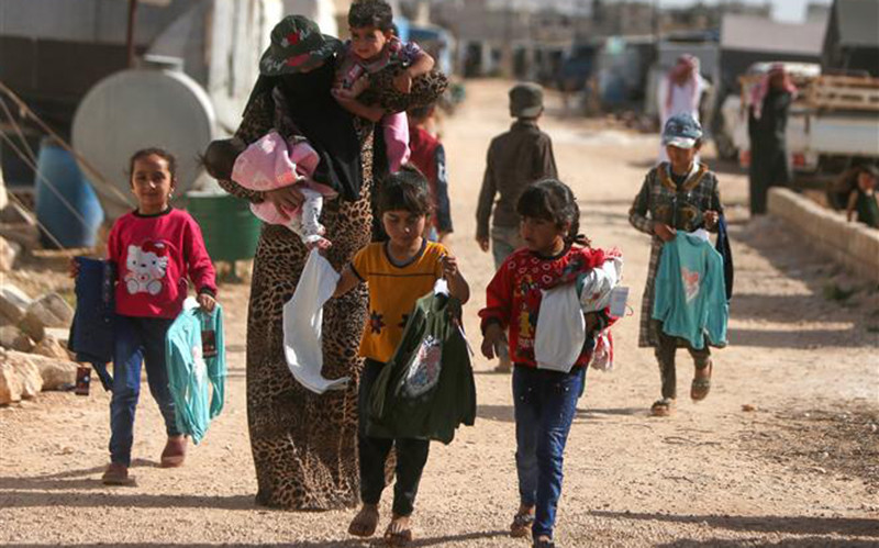 Người tị nạn Syria tại tỉnh Idlib. (Ảnh: AFP/TTXVN)