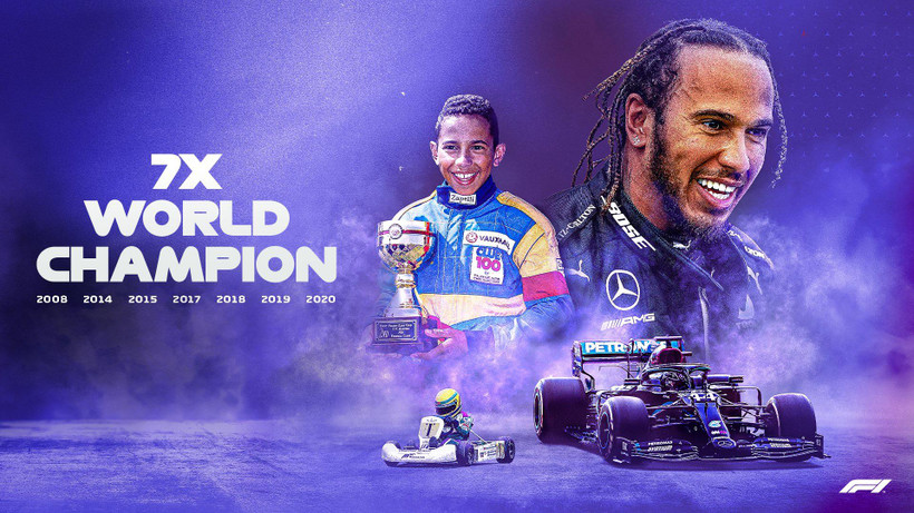Từ cậu bé lái karting, Hamilton đã cân bằng kỷ lục bảy lần vô địch F1 của huyền thoại Michael Schumacher. (Ảnh: F1)