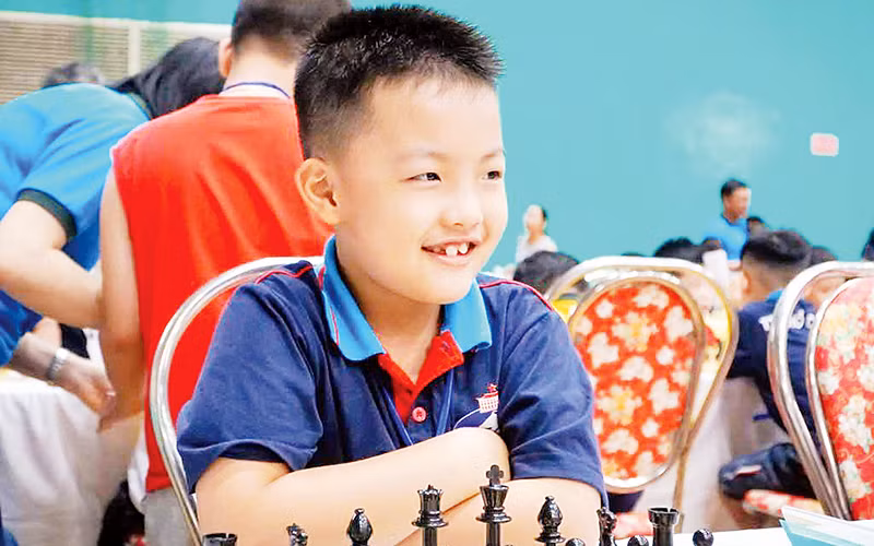 Trần Ðức Duy xuất sắc vô địch lứa tuổi U8 Cờ vua trẻ châu Á online 2021. Ảnh | Lâm Minh Châu