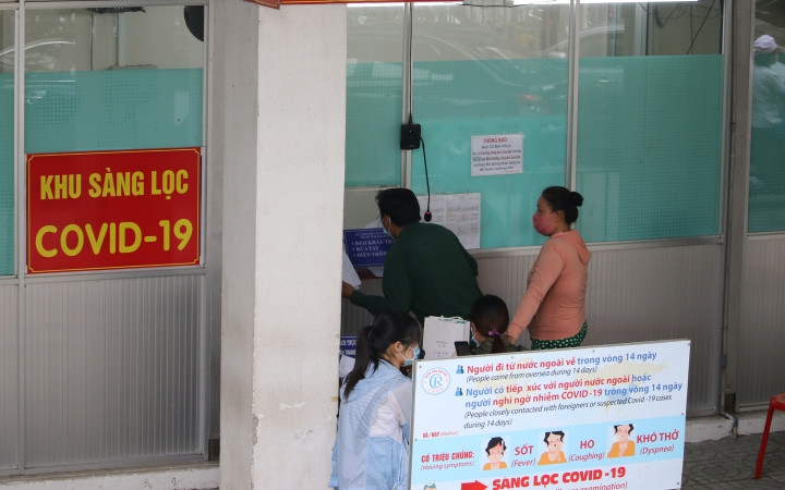 Khu vực xét nghiệm sàng lọc Covid-19.