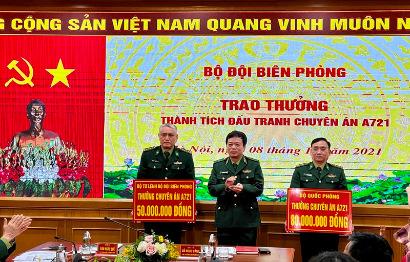 Bộ Quốc phòng, Bộ Tư lệnh Biên phòng trao thưởng cho Ban Chuyên án A721.