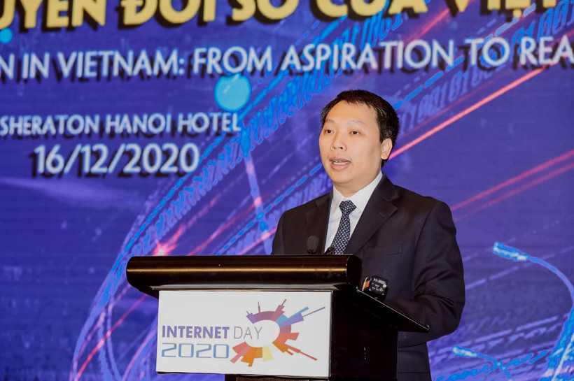 Thứ trưởng Nguyễn Huy Dũng phát biểu tại sự kiện Internet Day 2020.