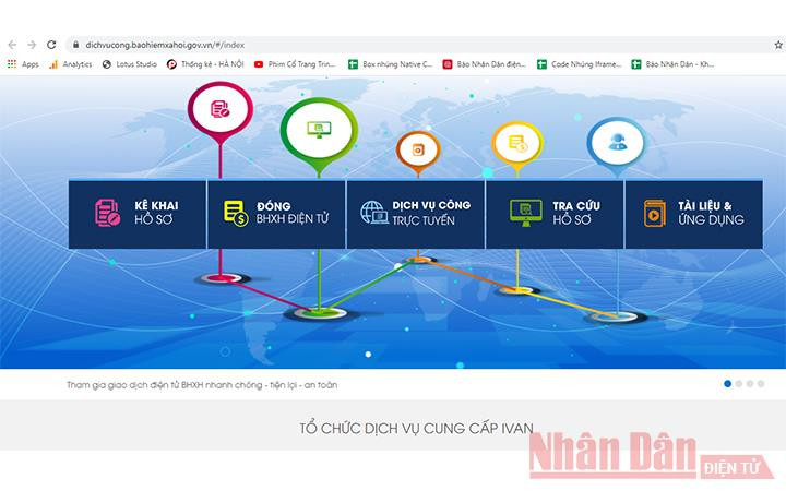 Cổng dịch vụ công của Bảo hiểm xã hội Việt Nam.