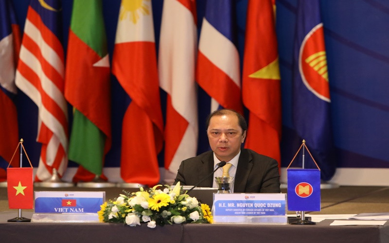 Thứ trưởng Ngoại giao Nguyễn Quốc Dũng, Trưởng SOM ASEAN của Việt Nam đã chủ trì hội nghị. (Ảnh: Bộ Ngoại giao)
