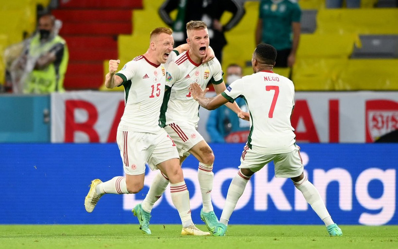 Hungary có trận đấu để đời trước tuyển Đức ở lượt trận cuối bảng F, khi hai lần vươn lên dẫn trước nhà cựu vô địch thế giới. (Ảnh: UEFA)