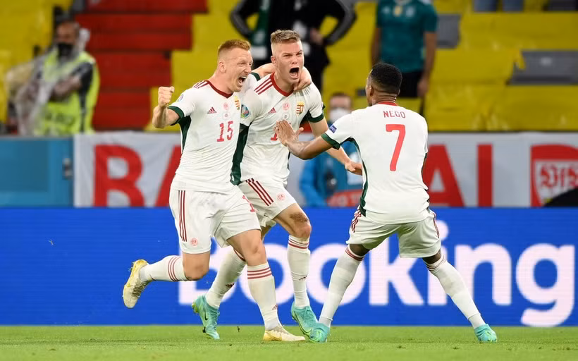 Hungary có trận đấu để đời trước tuyển Đức ở lượt trận cuối bảng F, khi hai lần vươn lên dẫn trước nhà cựu vô địch thế giới. (Ảnh: UEFA)