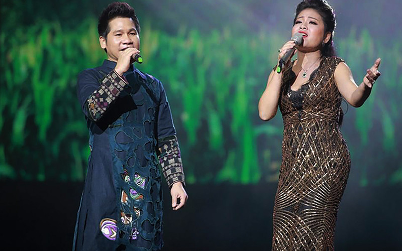 Trọng Tấn và Anh Thơ – đôi song ca thể hiện rất thành công bài hát Đất nước tình yêu. Ảnh: CTV