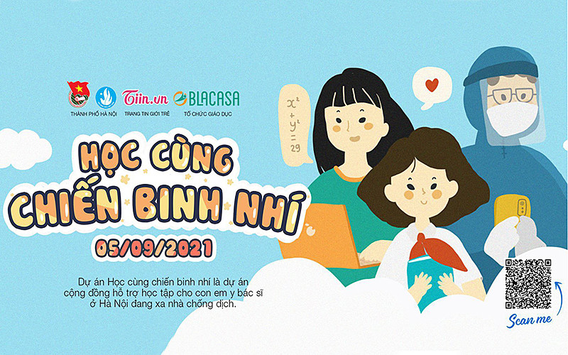 Dự án “Học cùng chiến binh nhí” đặt mục tiêu hỗ trợ con em lực lượng tuyến đầu. Tình nguyện viên và người có nhu cầu tham gia dự án có thể quét mã QR để tìm hiểu thêm thông tin.