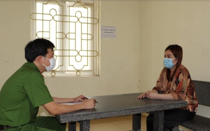 Đối tượng Đỗ Thúy Miên tại Cơ quan điều tra.