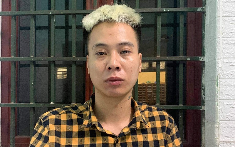 Đối tượng Nguyễn Văn Thành tại Cơ quan cảnh sát điều tra.