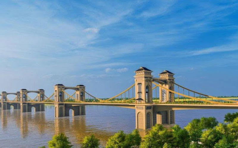 Phối cảnh phương án kiến trúc cầu Trần Hưng Đạo. (Ảnh: TEDI)