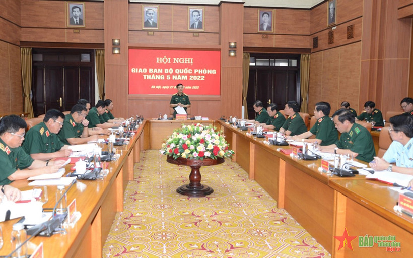 Quang cảnh Hội nghị giao ban Bộ Quốc phòng. (Ảnh: Báo Quân đội nhân dân)