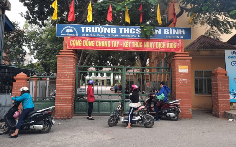 Trường THCS Tân Bình - nơi vừa xảy ra vụ việc phụ huynh hành hung học sinh.