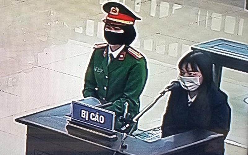 Bị cáo Trang tại phiên xét xử. 