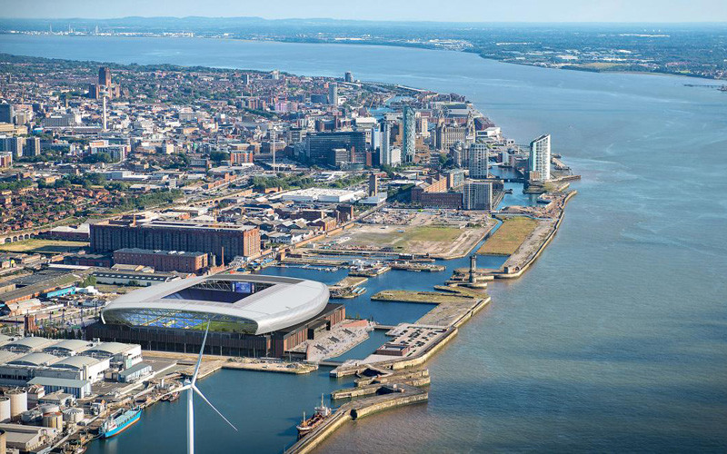 UNESCO từng cảnh báo sân vận động bóng đá mới của Everton được dự kiến xây trên bến tàu lịch sử Bramley-Moore là không thể chấp nhận được. TP thương cảng lịch sử Liverpool có thể loại ra khỏi danh sách “Di sản Thế giới” (Ảnh:thetimes.co.uk) 