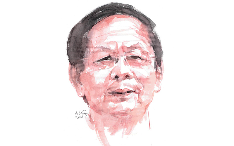 Ký họa chân dung nhà thơ Nguyễn Ngọc Hạnh của họa sĩ Đỗ Hoàng Tường.