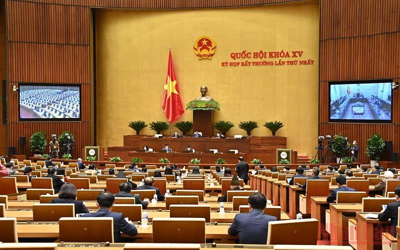 Quang cảnh phiên họp Quốc hội sáng 10/1. (Ảnh: Khoa Linh)