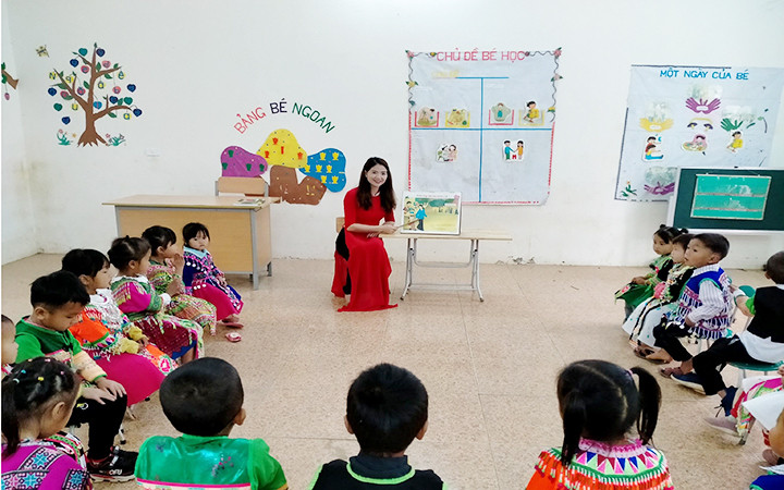 Giờ dạy của cô giáo Trần Thị Hồng.