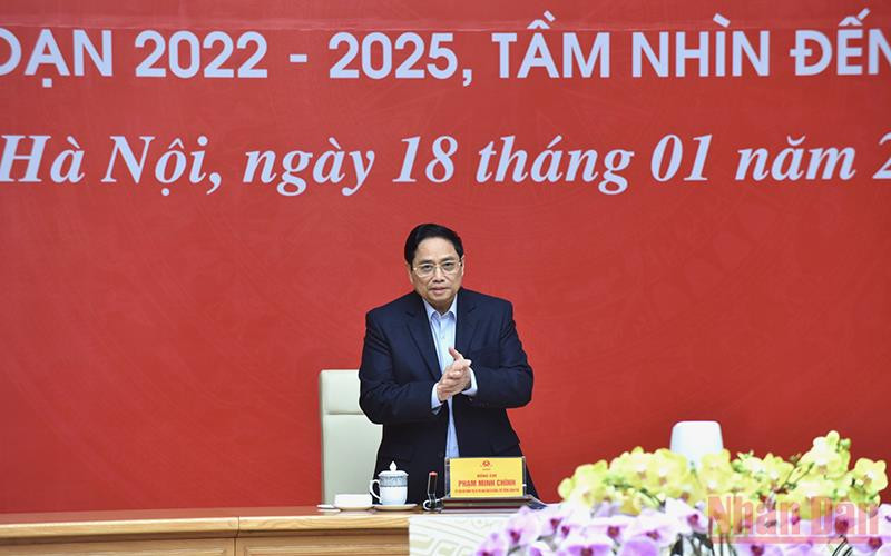 Thủ tướng Phạm Minh Chính chủ trì Hội nghị. (Ảnh: Trần Hải)