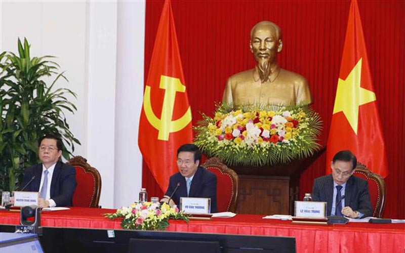 Thường trực Ban Bí thư Võ Văn Thưởng phát biểu. Ảnh: Phương Hoa-TTXVN.