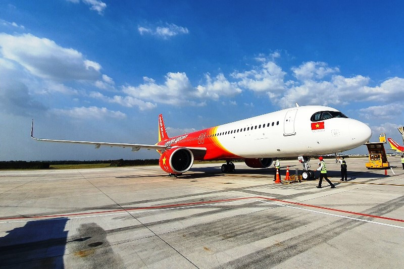 Một chiếc máy bay của Hãng hàng không Vietjet.