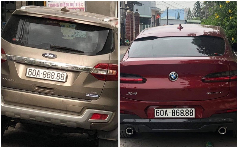 Biển số 60A-868.88 xe ô-tô năm chỗ ngồi hiệu BMW là thật.
