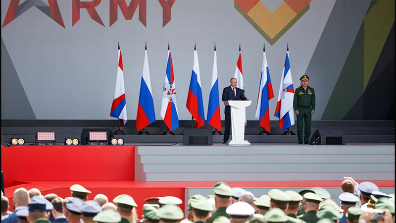 Tổng thống Nga Vladimir Putin phát biểu tại lễ khai mạc chính thức Army Games 2021 và diễn đàn Army-2021.