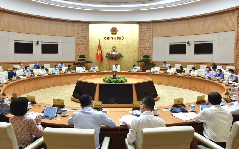 Quang cảnh phiên họp Chính phủ chuyên đề về phòng, chống dịch Covid-19. (Ảnh: Trần Hải)