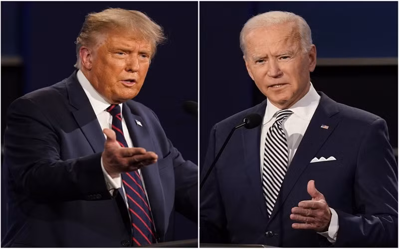 Tổng thống Donald Trump và cựu Phó Tổng thống Joe Biden. (Ảnh: AP)