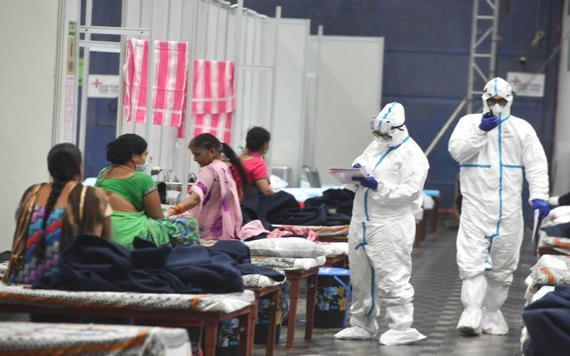 Trung tâm điều trị Covid-19 tại New Delhi, Ấn Độ. (Ảnh: Tân Hoa xã)