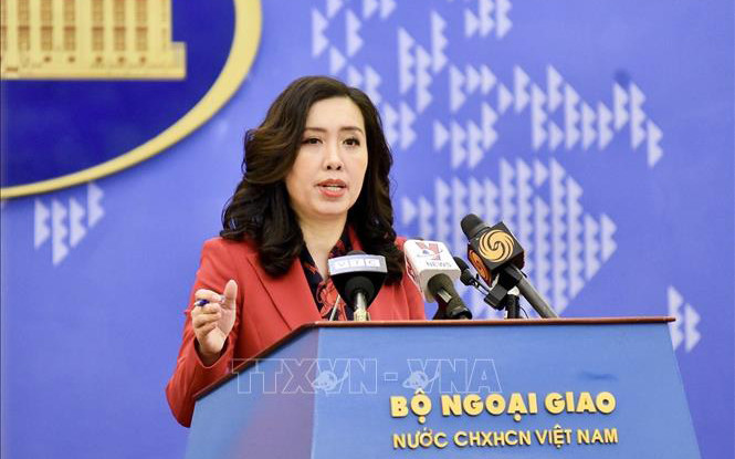 Người phát ngôn Bộ Ngoại giao Lê Thị Thu Hằng. (Ảnh: TTXVN)