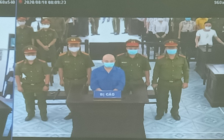 Bị cáo Nguyễn Xuân Đường (tức Đường Nhuệ). (Ảnh chụp qua màn hình)