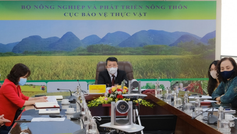 Lễ ký kết tại điểm cầu Cục Bảo vệ thực vật tại Hà Nội. 