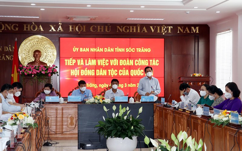 Buổi làm việc giữa Đoàn công tác và lãnh đạo tỉnh Sóc Trăng.
