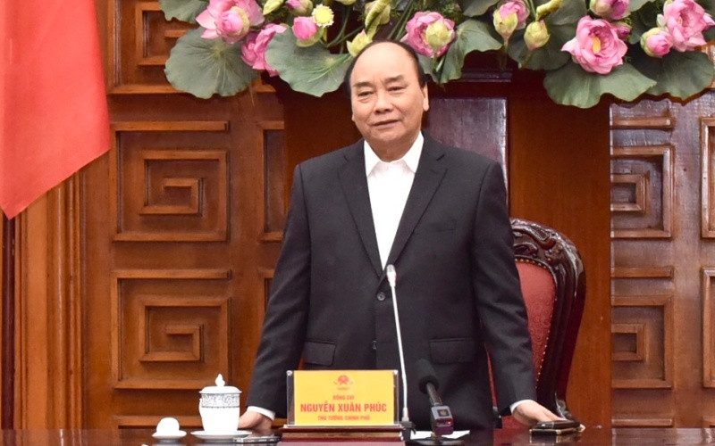 Thủ tướng Nguyễn Xuân Phúc phát biểu ý kiến tại buổi làm việc.