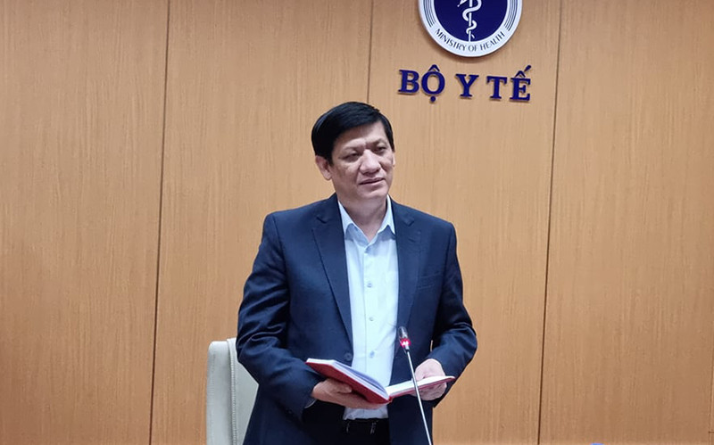 GS, TS Nguyễn Thanh Long, Bộ trưởng Y tế phát biểu tại cuộc họp. 