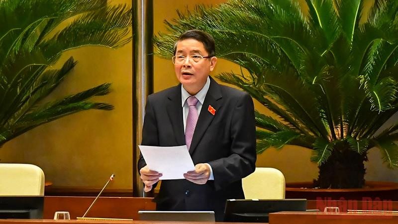 Phó Chủ tịch Quốc hội Nguyễn Đức Hải phát biểu kết thúc đợt họp trực tuyến của Kỳ họp thứ hai, Quốc hội khóa XV. Ảnh: LINH NGUYÊN