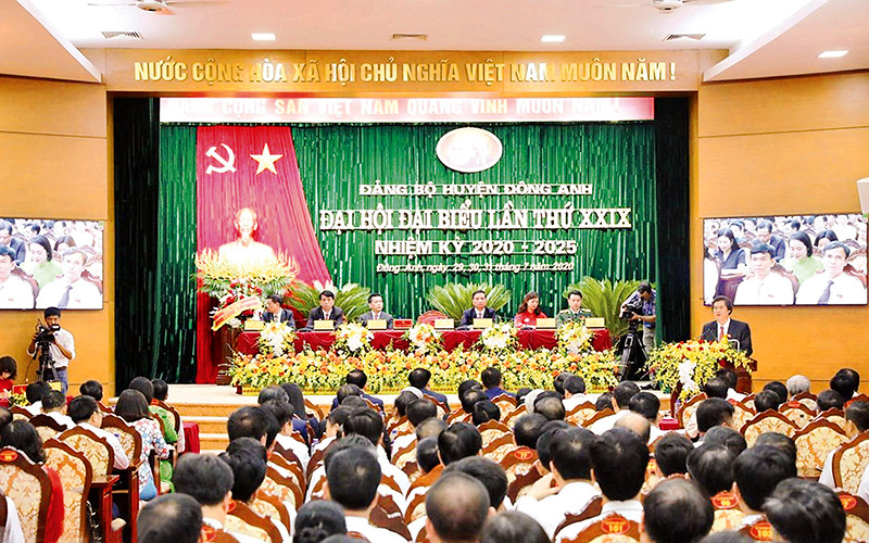 Đại hội Đảng bộ huyện Đông Anh nhiệm kỳ 2020-2025. Ảnh | VĂN ĐIỆP