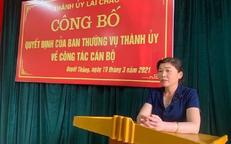 Đồng chí Vàng Thị Chính khi còn là Phó Bí thư Thường trực Thành ủy thành phố Lai Châu.