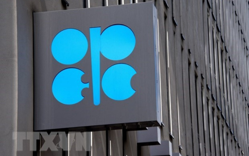Biểu tượng của OPEC tại trụ sở ở Viên, Áo. (Ảnh: AFP/TTXVN)