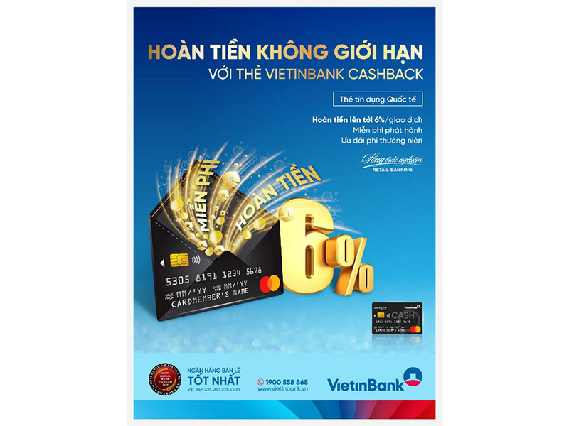 Hoàn tiền không giới hạn cùng thẻ VietinBank Cashback