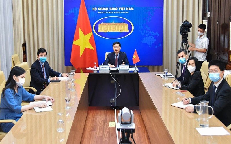 Hội nghị diễn ra theo hình thức trực tuyến. (Ảnh: Báo Thế giới và Việt Nam)
