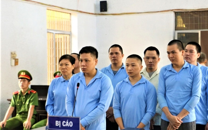 Các bị cáo tại phiên tòa.