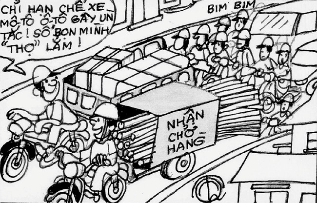 Ngăn chặn xe tự chế, chở hàng cồng kềnh