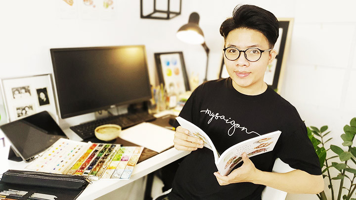 Họa sĩ Lê Rin dành nhiều thời gian đi du lịch, trải nghiệm văn hóa, ẩm thực và giới thiệu cho mọi người bằng sách ảnh vẽ tay công phu.