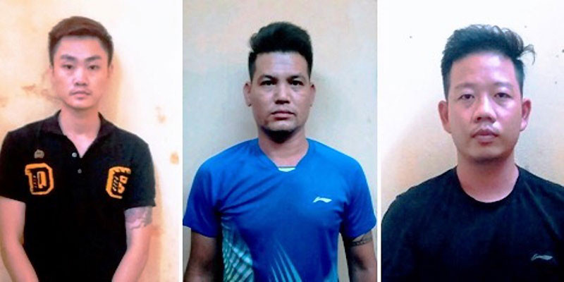Ba đối tượng trong đường dây tổ chức đánh bạc bị bắt giữ. (Ảnh cơ quan công an cung cấp)