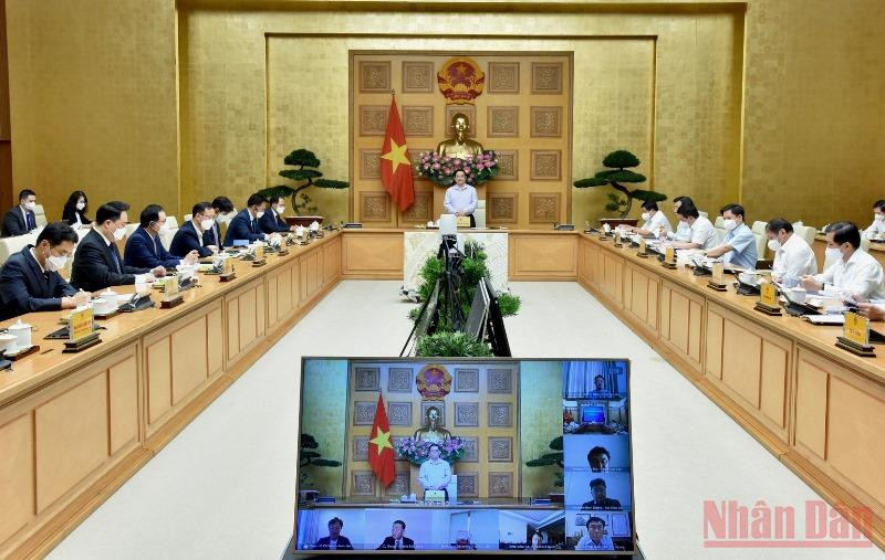 Chiều 14/9, Thủ tướng Phạm Minh Chính có buổi làm việc với Đại sứ Hàn Quốc, hiệp hội DN, đại diện các tập đoàn, DN Hàn Quốc tại Việt Nam. (Ảnh: TRẦN HẢI)